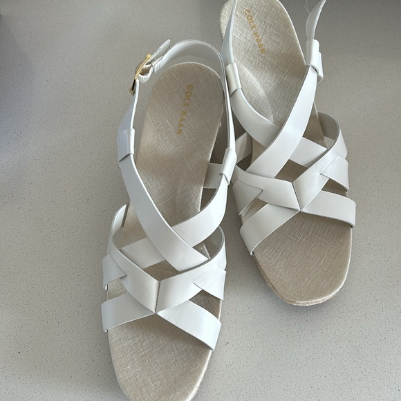Cole Haan white wedge sandals size 11 - Picture 8 of 8